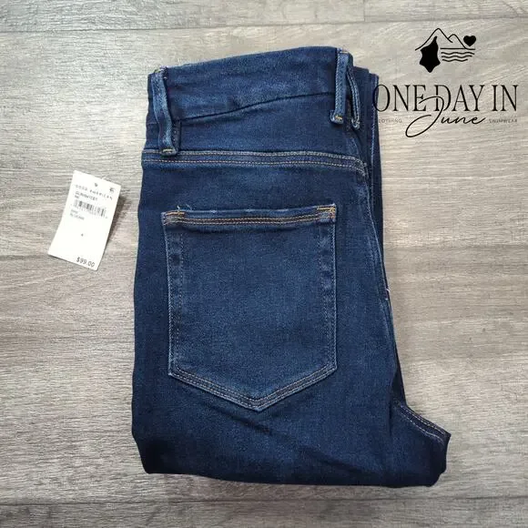 Good American Good Legs Skinny Raw Hem Jeans Size 4 - Picture 7 of 8